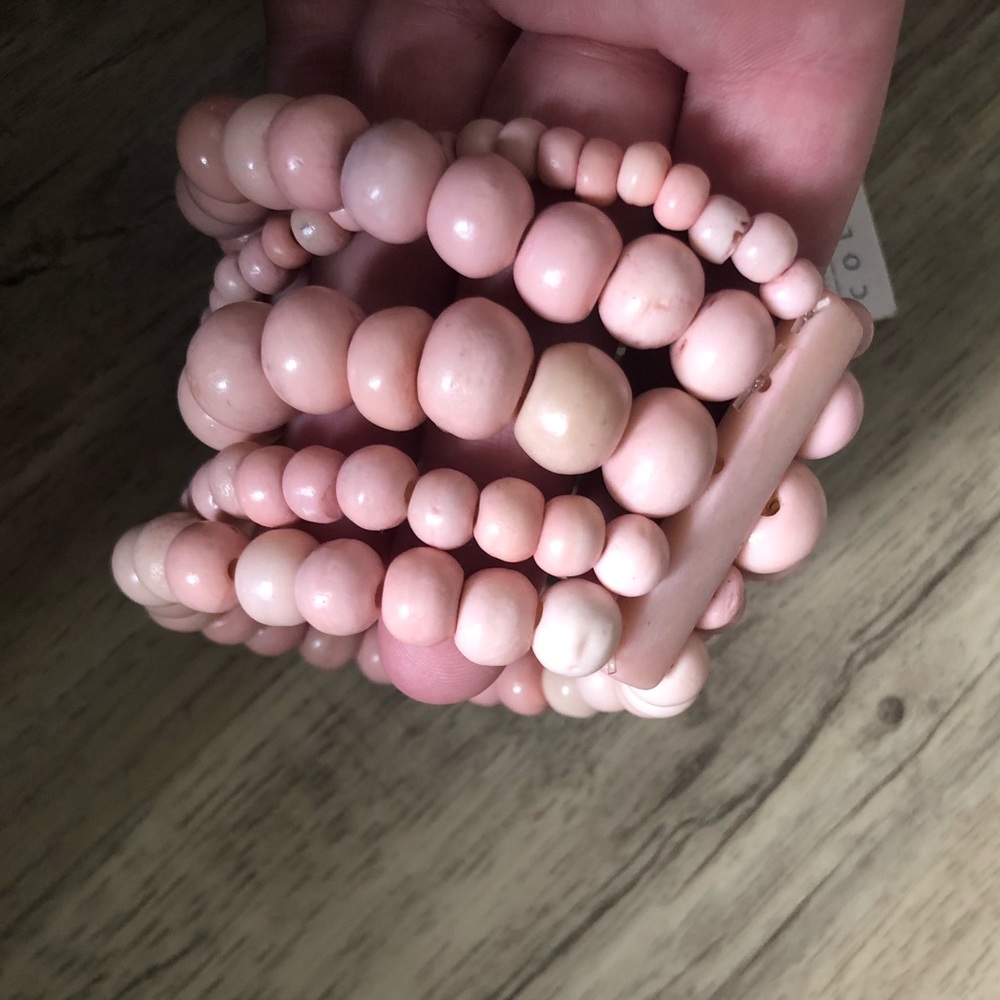 Wooden Bead Bracelet - Pink